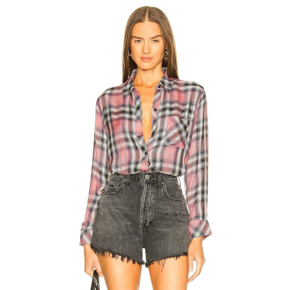 Revolve x Sanctuary Fireside Boyfriend Shirt‎ in Chalet Plaid XL